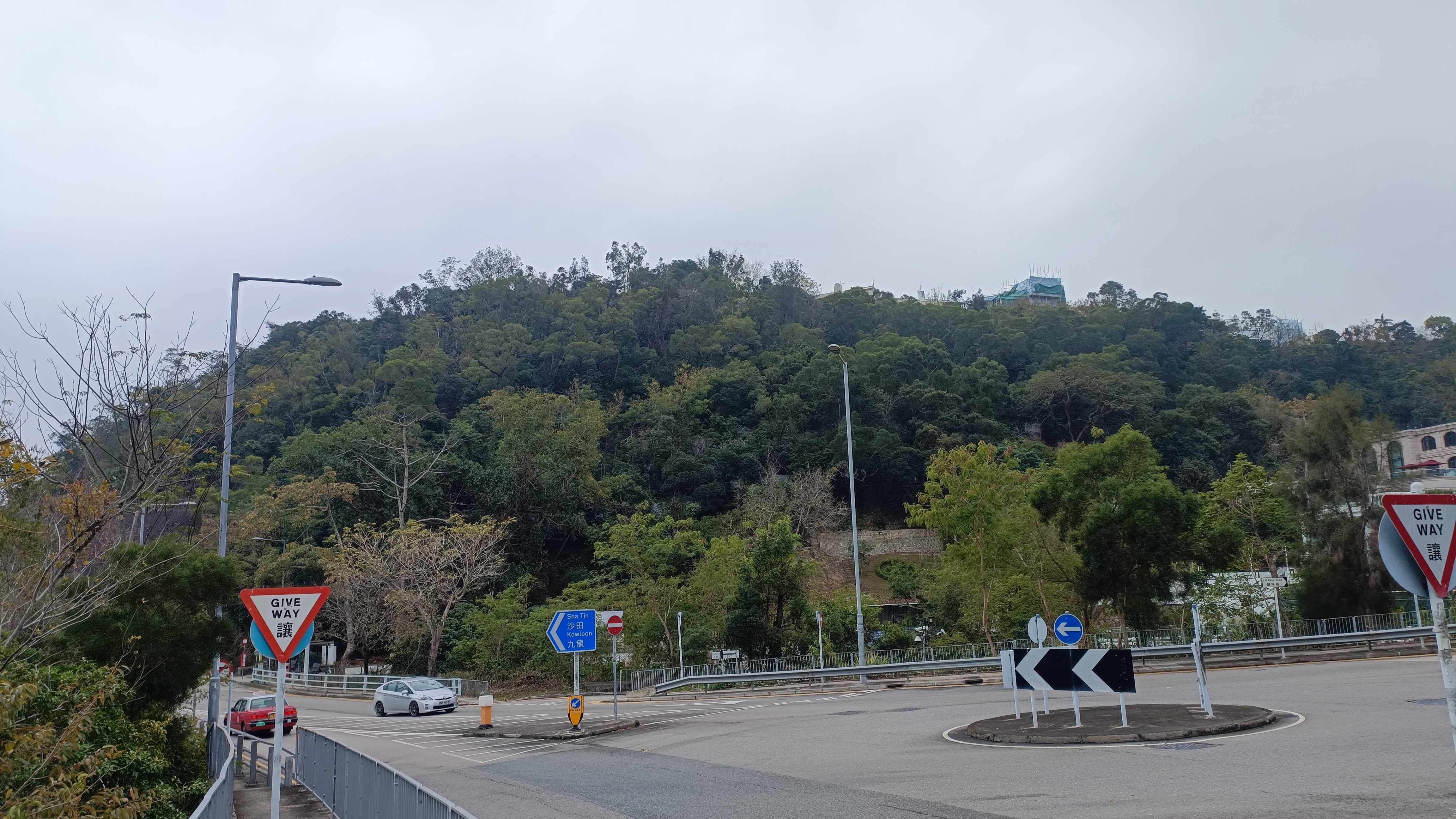 roundabout and a hill